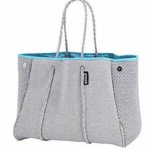 QOGiR Neoprene Multipurpose Beach Bag Tote Gray Teal